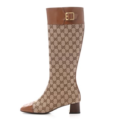 gucci monogram knee-high boots price|gucci monogram boots original price.